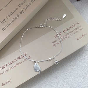 Bracelet Chat en Argent Sterling 925 pour Femme Mignon Charme Cloche Minimaliste Luxe Léger Pendentif Silhouette Chat Bijoux Cadeau