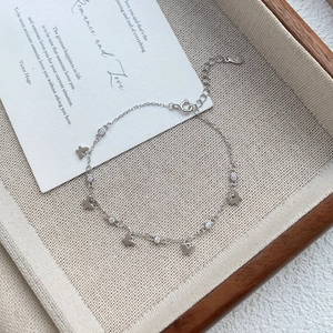 Élégant bracelet papillon en argent sterling S999 avec pierres de zircon brillants