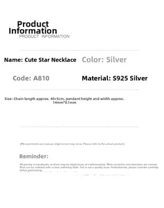Detaillierte Größenangaben für die S925 Sterlingsilber Sternanhänger Halskette