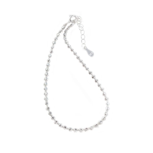 Minimalistisches S925 Sterlingsilber Perlenarmband mit verstellbarem Karabinerverschluss