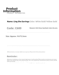 Specifications of S925 silver snake stud earrings with cubic zirconia in gold and silver