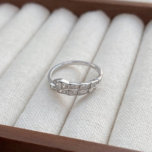 S925 sterling silver snake ring with pavé cubic zirconia wrap design in a gift box