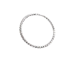 Slim S925 sterling silver ring with shimmering textured geometric cut surface for women