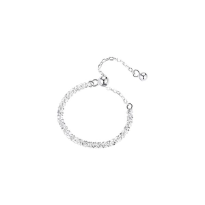 Minimalist S925 sterling silver adjustable chain ring with shimmering textured finish