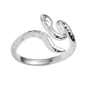 Bague serpent minimaliste en argent sterling S925 avec texture d'écailles détaillée