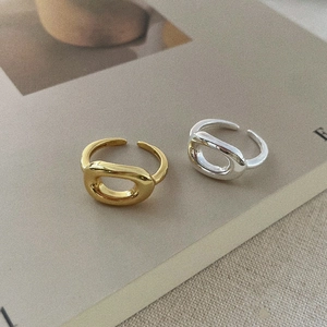 925 Sterling Silver Oval Hollow Out Ring Adjustable Opening Geometric Finger Ring Minimalist Fashion Women Jewelry Gift