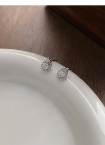 Macro shot of S925 sterling silver snake earrings with sparkling cubic zirconia stones