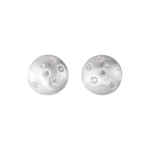 Brushed S925 sterling silver starburst stud earrings with zircons in minimalist style
