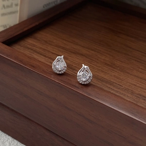 S999 Fine Silver Little Snake Stud Earrings Luxury Zirconia Snake Earrings For Women Minimalist Jewelry Gift White Gold