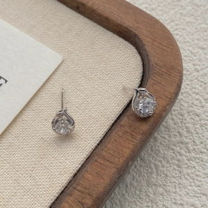 Elegant S999 sterling silver dolphin stud earrings featuring sparkling zircon stone inlay