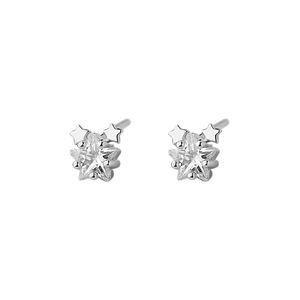 Élégantes boucles d'oreilles étoiles en argent S999 avec zircons étincelants