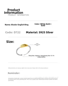 Detail of S925 sterling silver two-tone adjustable ring with engraved English text
