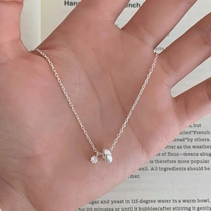 925 Sterling Silver Zirconia Geometric Round Pendant Necklace For Women Minimalist Adjustable Clavicle Chain Jewelry Gift