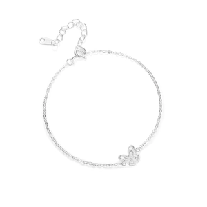 Elegante bracciale a farfalla in argento sterling S999 con delicate ali a rete traforate