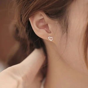 Boucles d'Oreilles Clous Gourde Creuse en Argent Fin S999 Style Nouveau Chinois Bijoux Minimalistes pour Femmes