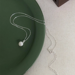 Collier Pendentif Perle d'Eau Douce en Argent Pur S999 Élégant Bijoux Minimalistes Femmes Pour Mariage Fête Anniversaire Accessoires