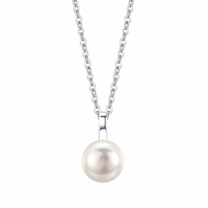 Élégant collier en argent S999 avec un pendentif en perle d'eau douce sur une fine chaîne O