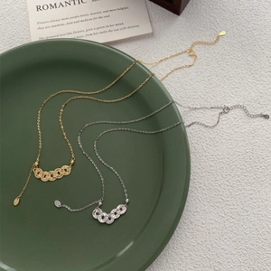 925 Sterling Silver Polished Necklace For Women Elegant New Chinese Style Five Emperor Coins Pendant Tassel Clavicle Chain Jewelry
