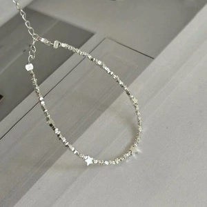 925 Sterling Silver Star Bracelet For Women Minimalist Faceted Irregular Beads Luxurious Fashion Jewelry Adjusting Chain