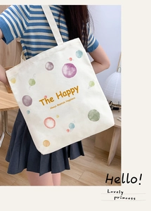 Canvas tote bag for women student shoulder bag large capacity casual daily shopping bag