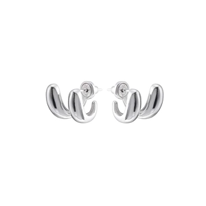 Minimalist S925 sterling silver U-shaped drop earrings with a polished mirror finish