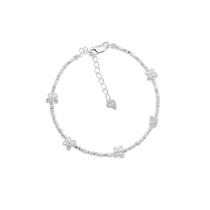 Elegant S925 sterling silver beaded bracelet with delicate butterfly charms for women