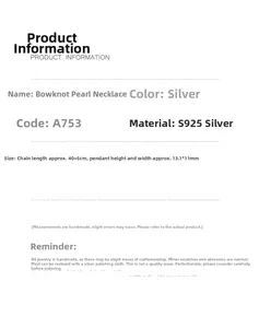 Spécifications du collier perle nœud en argent S925, 40+5cm, pendentif 13,1x11mm