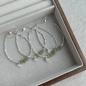S925 Sterling Silver Broken Silver Hetian Jade Lotus Seedpod Bracelet For Women Retro Zen Minimalist Adjustable Jewelry Gift