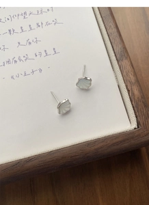 Detailed view of S925 sterling silver shell earrings with white mother of pearl inlay