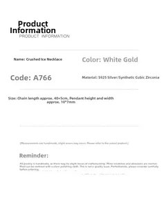 Specifications for S925 sterling silver necklace with dimensions 40+5cm and 10x7mm pendant