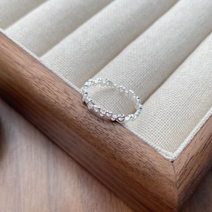 Elegant S925 sterling silver open ring featuring a minimalist hollow heart pattern design