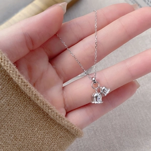 Elegant S925 sterling silver lily of the valley pendant necklace with glossy metal finish