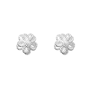Boucles d'oreilles fleurs en argent sterling S925 avec design de pétales ajourés