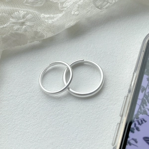 Bagues de couple minimalistes en argent S925 mat avec design dépoli ajustable