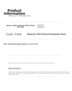 Spezifikationen des S925 Silberblumenarmbands mit Süßwasserperlen und 15,5 cm Länge