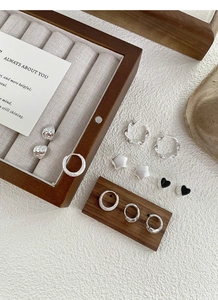 Collection of S925 sterling silver minimalist earrings featuring heart and star studs