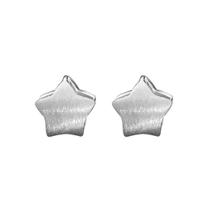 Minimalist S925 sterling silver star stud earrings with a sleek brushed metal finish