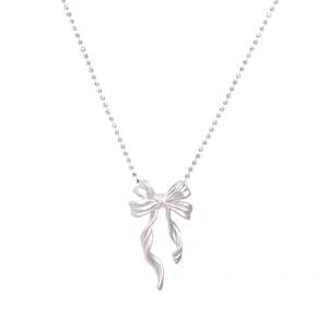 Collier minimaliste en argent sterling S925 avec pendentif papillon et chaîne à billes