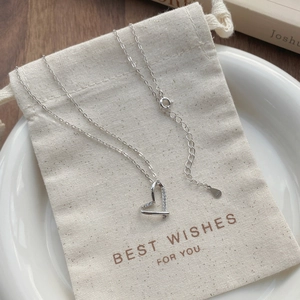 925 Sterlingsilber Herz Anhänger Halskette Für Damen Elegant Minimalistisch Strass Eingelegt Schlüsselbein Kette Schmuck Geschenk