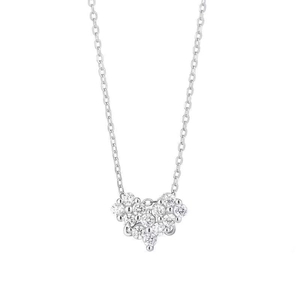 Elegant S925 sterling silver heart necklace with sparkling pavé cubic zirconia