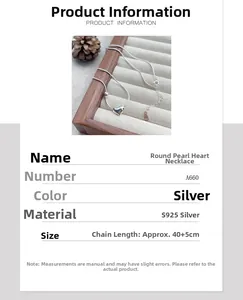 Detail view of S925 sterling silver snake chain with heart pendant and 40+5cm size info