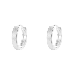 Créoles minimalistes en argent sterling S999 avec finition mate brossée pour femme