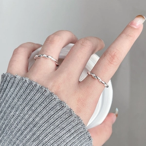 S925 sterling silver minimalist braided twist open ring for women stylish silver jewelry