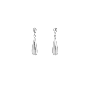 Minimalistische S925 Sterling Silber Tropfenohrringe mit edler matter Bürstoberfläche