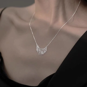 S925 Sterling Silver Tassel Necklace Minimalist Fringe Pendant Clavicle Chain Elegant Geometric Jewelry Gift For Women