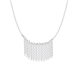 Minimalist S925 sterling silver fringe tassel necklace with dynamic vertical chains