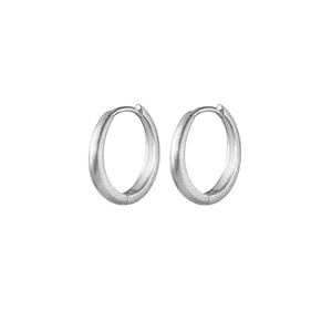Minimalist S925 sterling silver hoop earrings with a brushed matte texture finish