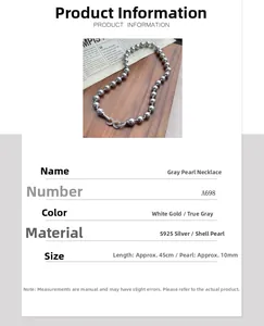 Detailed view of S925 silver infinity clasp on 10mm grey shell pearl necklace 45cm