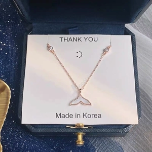 Collana a coda di sirena in argento S925 placcato oro rosa con intarsio di conchiglia
