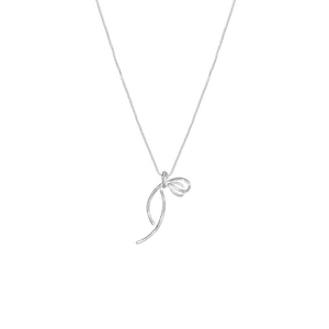 Minimalist S925 sterling silver necklace featuring an elegant knotted bow pendant design